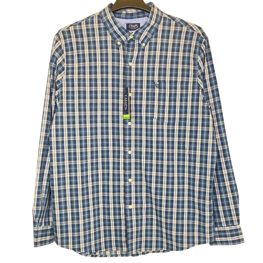 Men Blue | Gray Plaid Shirt Size XXL